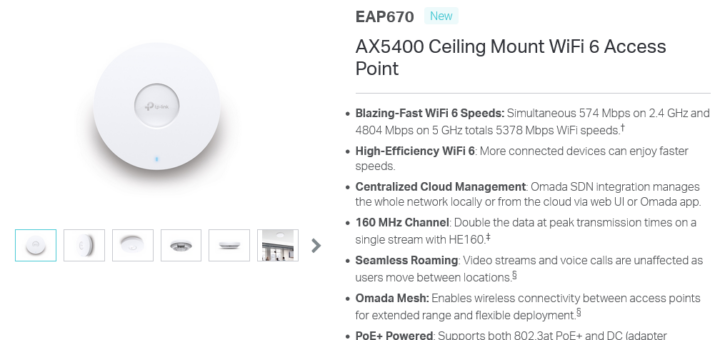 EAP670 - Point d'accès WiFi 6 TP-Link (EAP670) 
